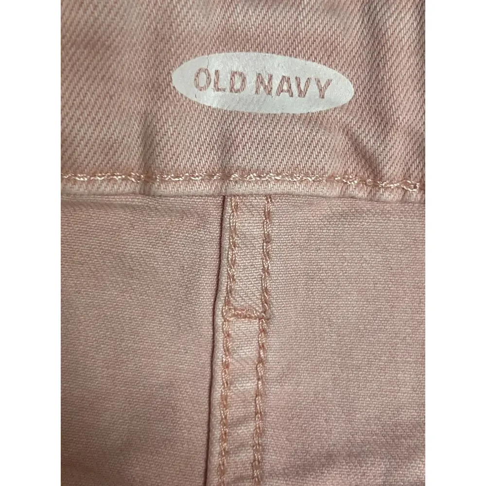 Old Navy Pink Button Fly Denim Skirt Cutoff Size 8 - Picture 6 of 7